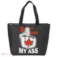 51st State My Ast Middlefinger Funny Canada Flag Patriotic Tote Bag thumb 0