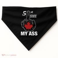 51 St State My Ass Funny Canada Middle Finger USA-Made Doggie Bandana thumb 0