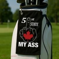 51 St State My Ass Funny Canada Middle Finger Golf Towel thumb 2