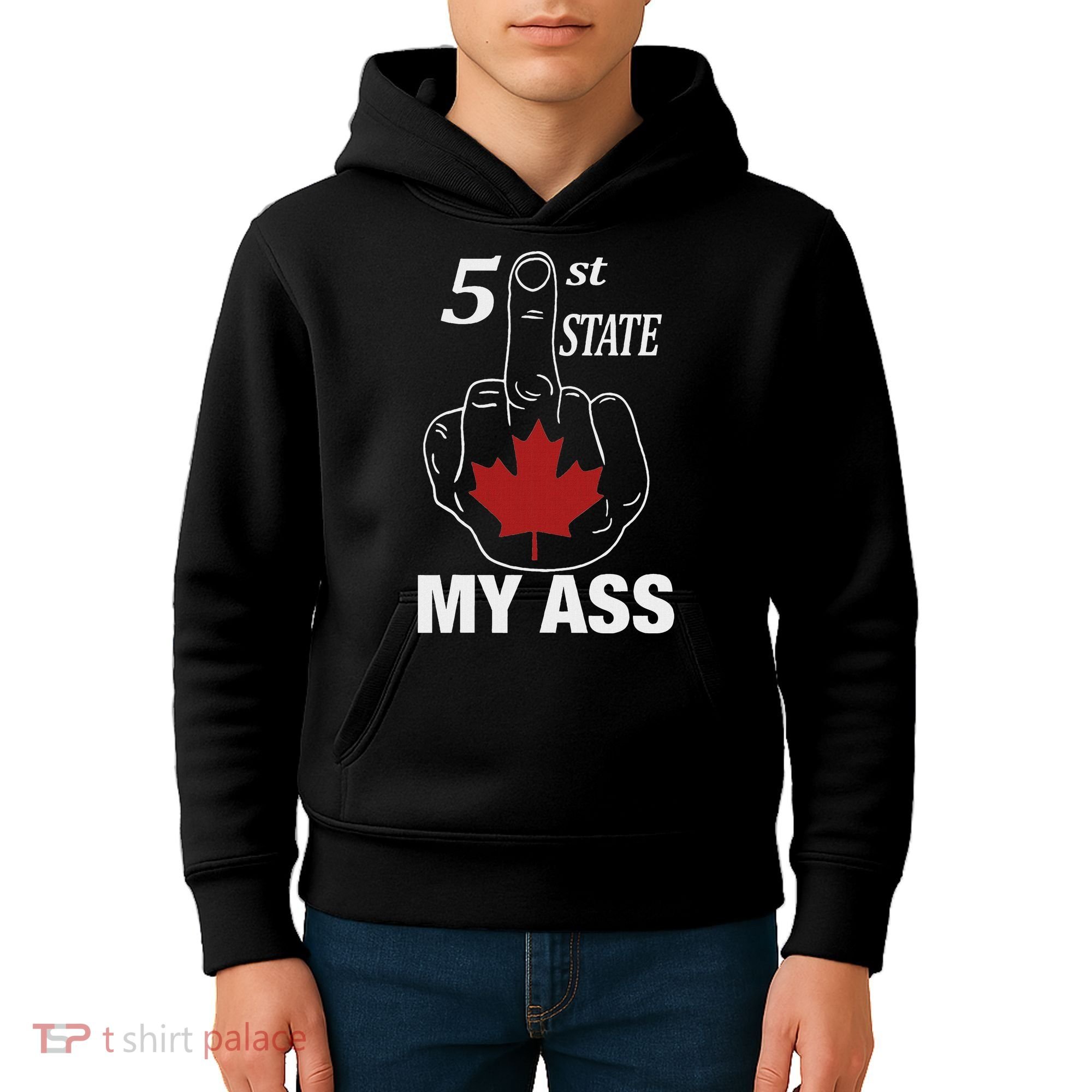 51 St State My Ass Funny Canada Middle Finger Kids Hoodie
