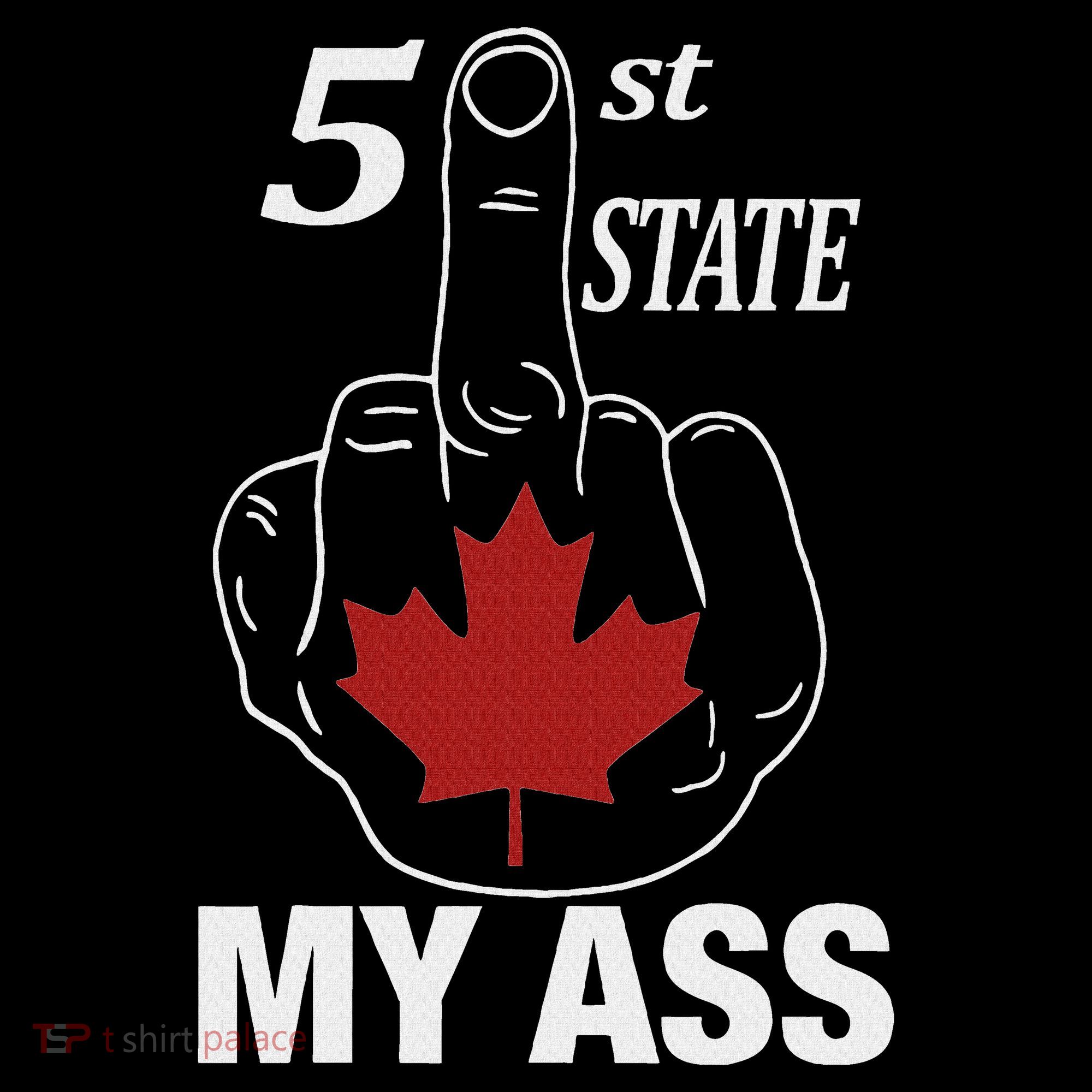 51 St State My Ass Funny Canada Middle Finger Kids T-Shirt