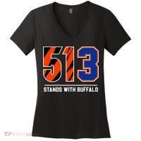 513 Stands With Buffalo Love For 3 Pray For Damar Women's V-Neck T-Shirt thumb 0
