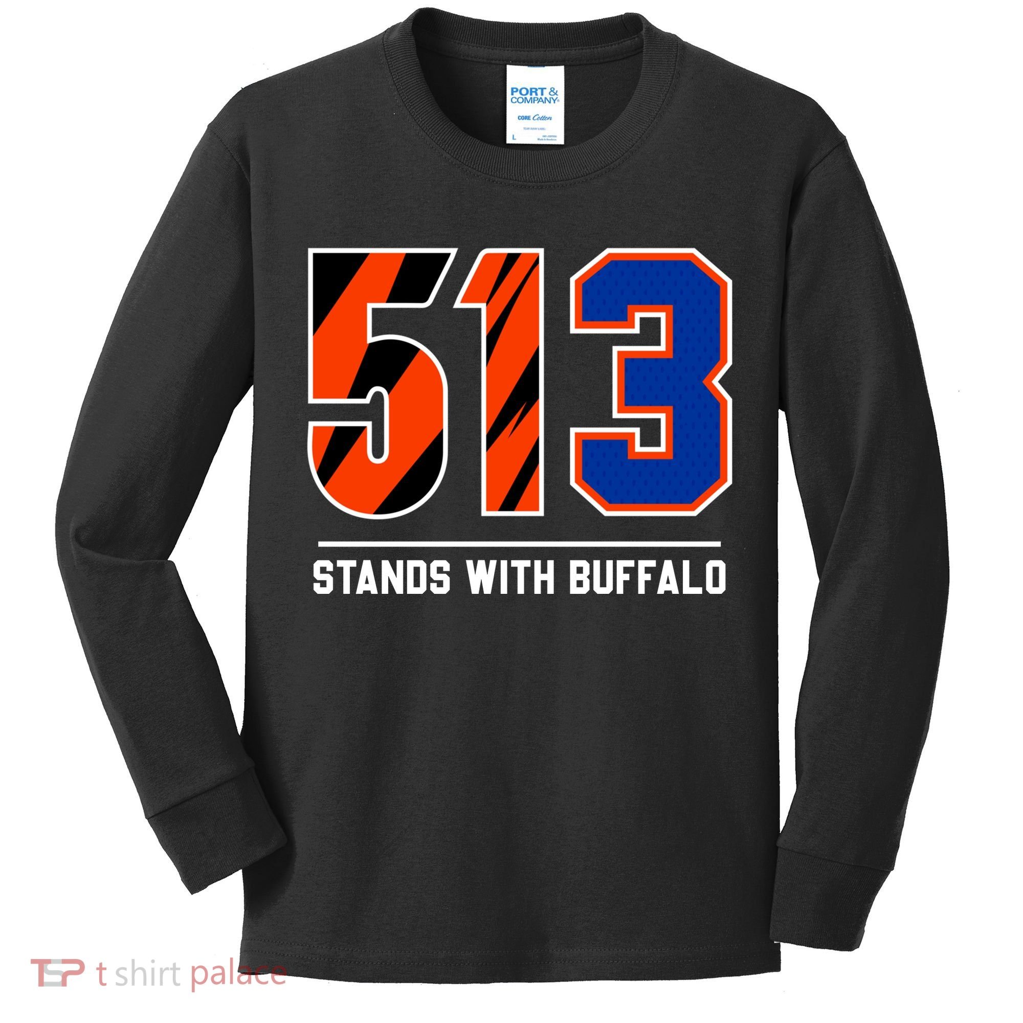 513 Stands With Buffalo Love For 3 Pray For Damar Kids Long Sleeve Shirt