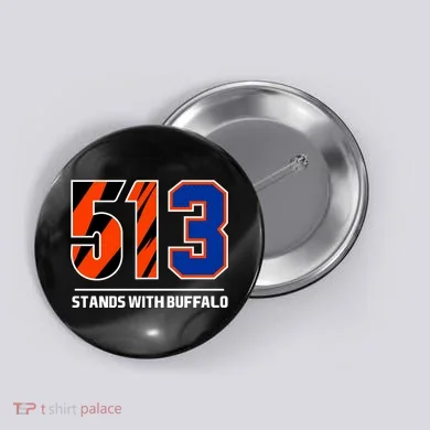 513 Stands With Buffalo Button
