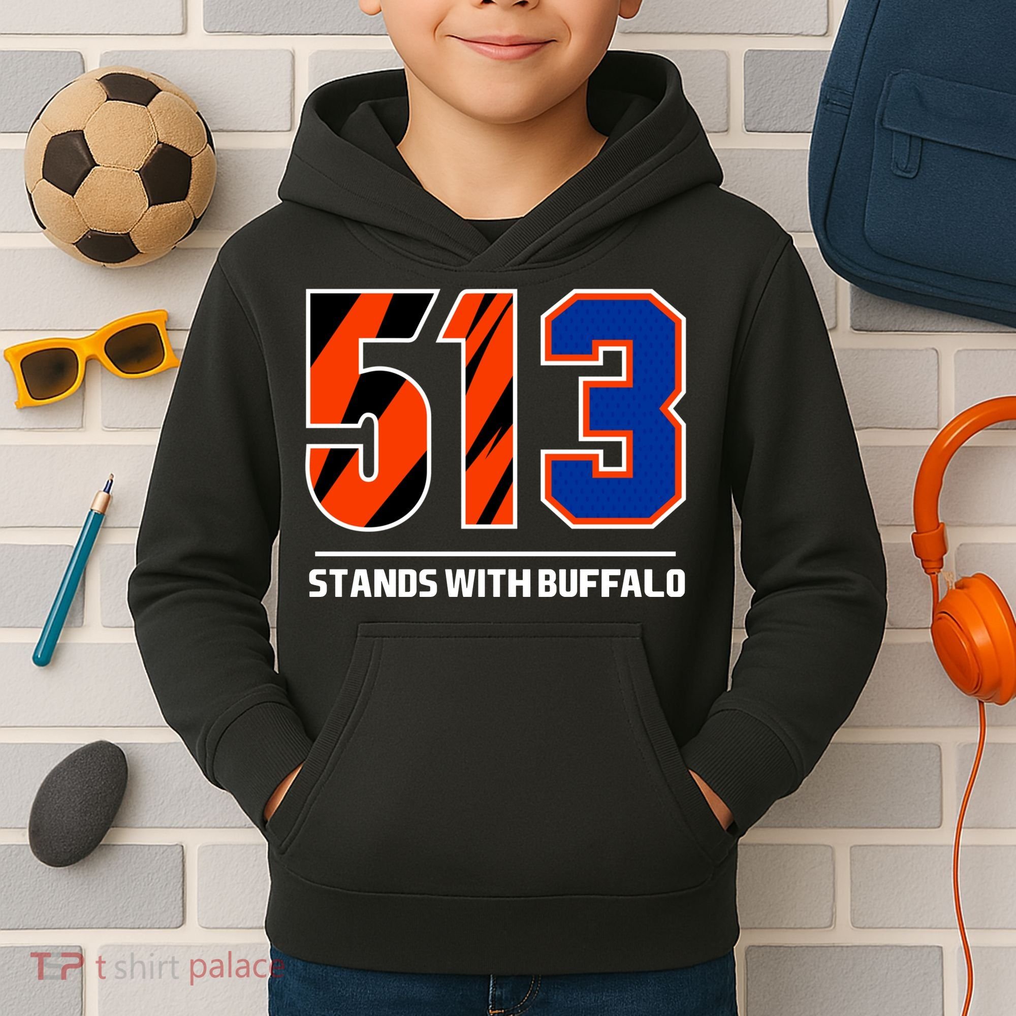 513 Stands With Buffalo Kids Hoodie