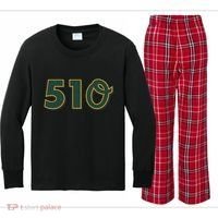 510 The Bay Area Oakland Baseball Kids Long Sleeve Plaid Pajama Set thumb 0