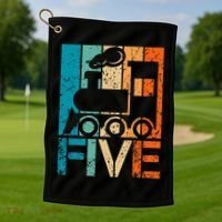 5th Train Birthday 5 Year Old 5yr Boys Girls Birthday Train Golf Towel thumb 1
