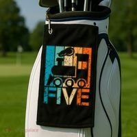 5th Train Birthday 5 Year Old 5yr Boys Girls Birthday Train Golf Towel thumb 2
