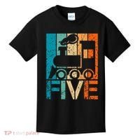 5th Train Birthday 5 Year Old 5yr Boys Girls Birthday Train Kids T-Shirt thumb 0
