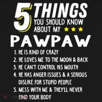5 Things Grandpa Pawpaw Women's Hoodie thumb 2