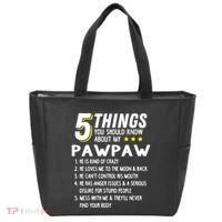 5 Things Grandpa Pawpaw Tote Bag thumb 0
