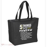 5 Things Grandpa Pawpaw Tote Bag thumb 2
