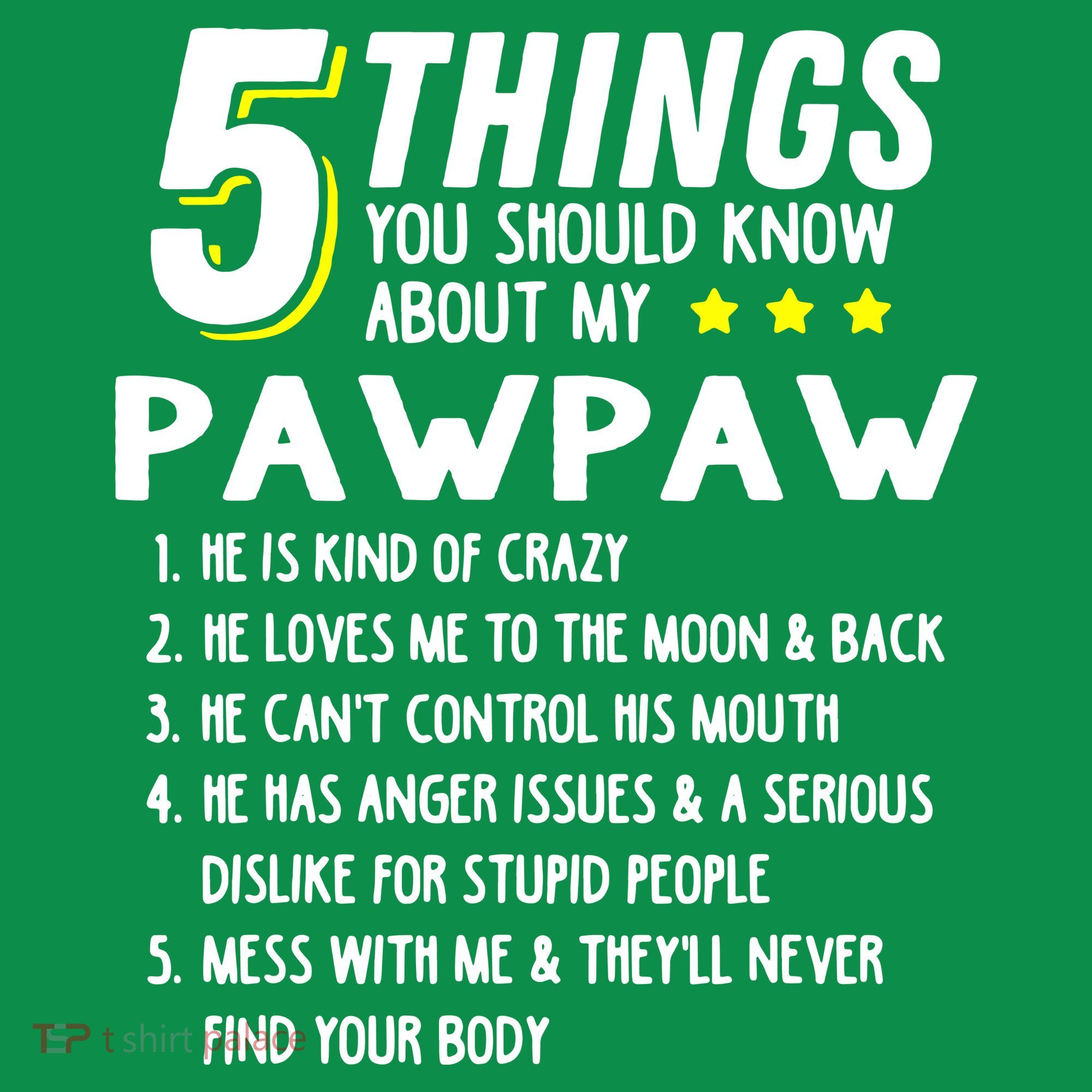 5 Things Grandpa Pawpaw Hoodie