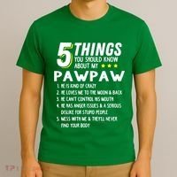 5 Things Grandpa Pawpaw T-Shirt thumb 3