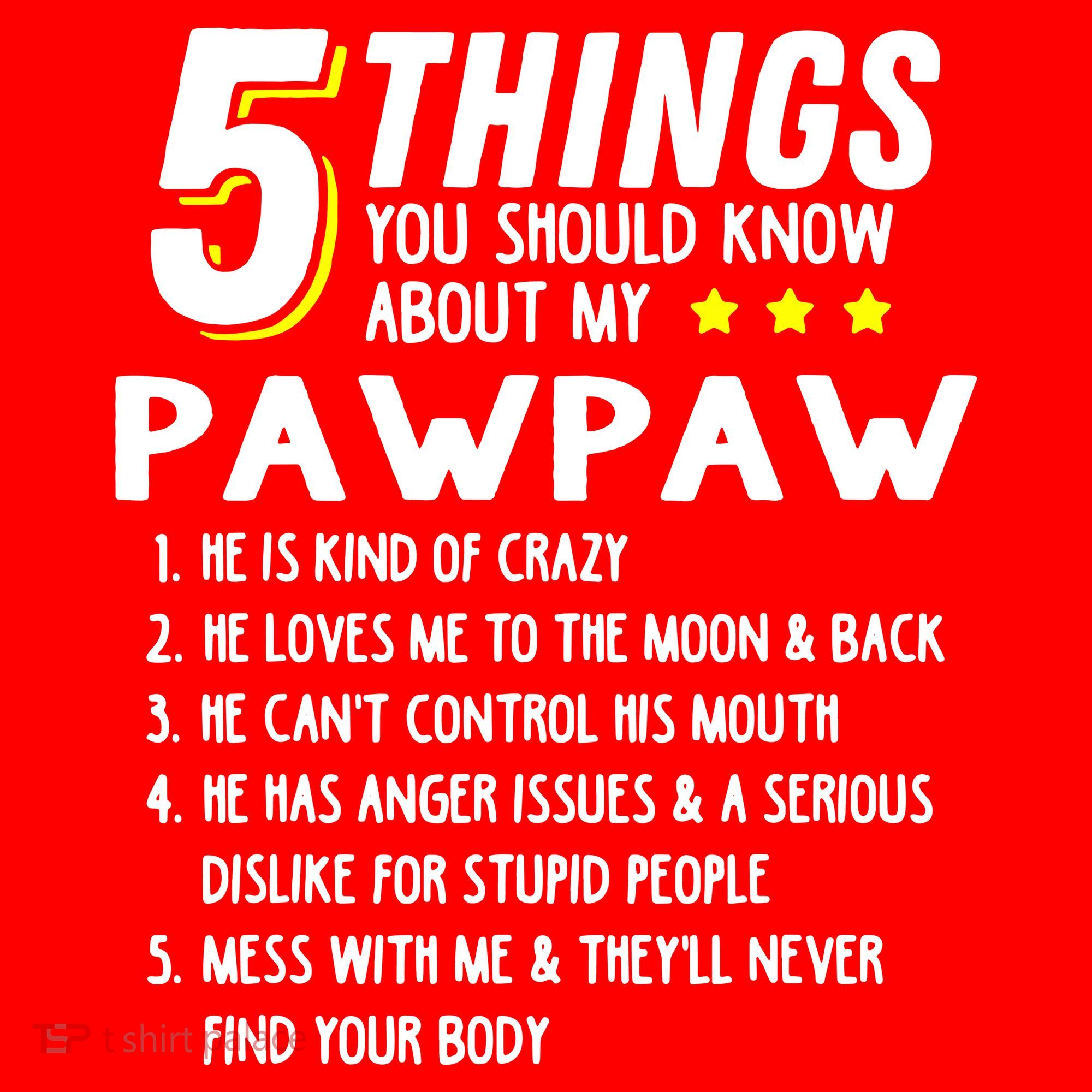 5 Things Grandpa Pawpaw Santa Hat