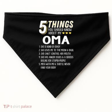 5 Things Grandma Oma Gift Idea USA-Made Doggie Bandana