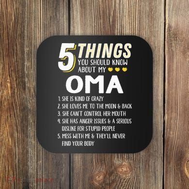 5 Things Grandma Oma Gift Idea Coaster