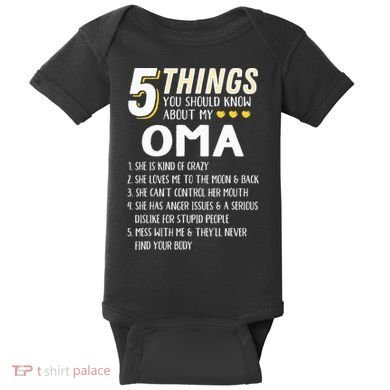 5 Things Grandma Oma Gift Idea Baby Bodysuit