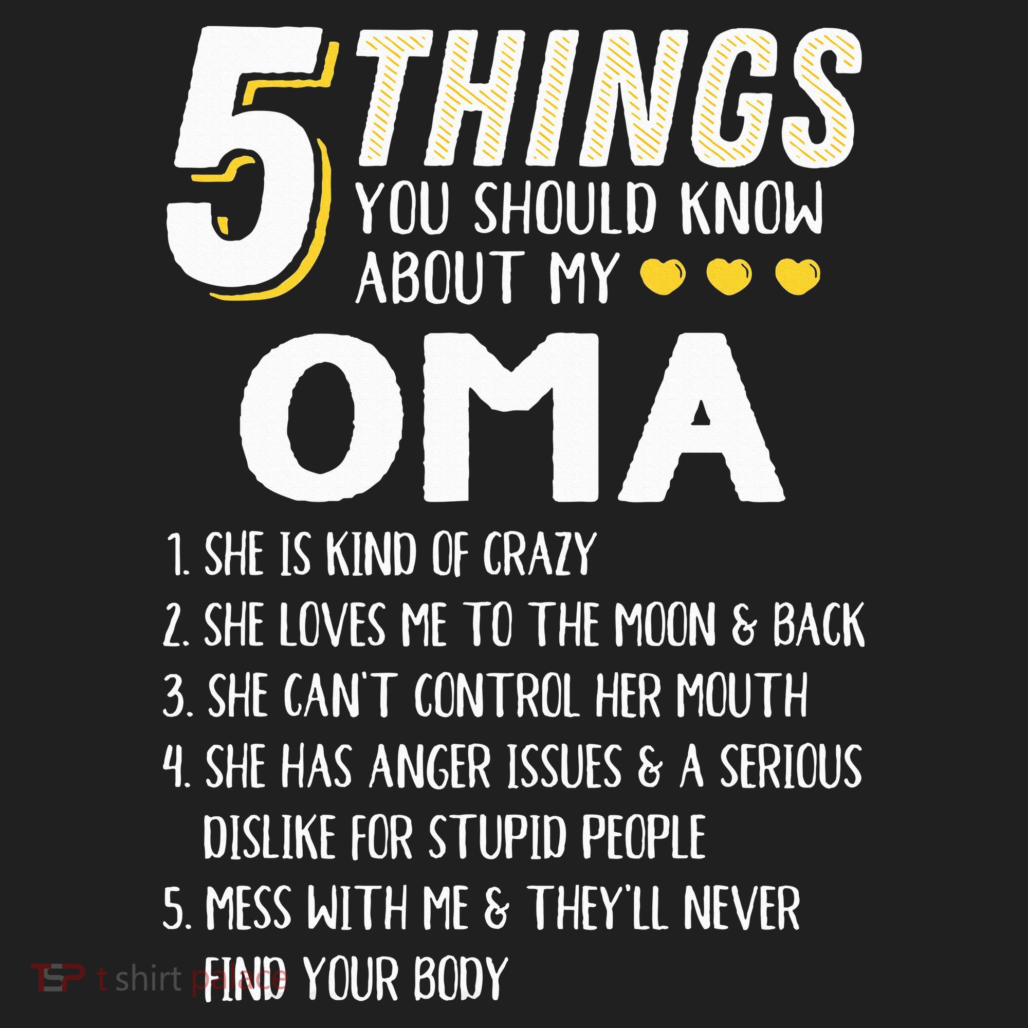 5 Things Grandma Oma Gift Idea Hat