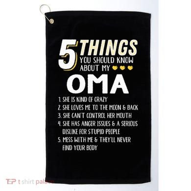 5 Things Grandma Oma Gift Idea Golf Towel