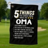 5 Things Grandma Oma Gift Idea Golf Towel thumb 1
