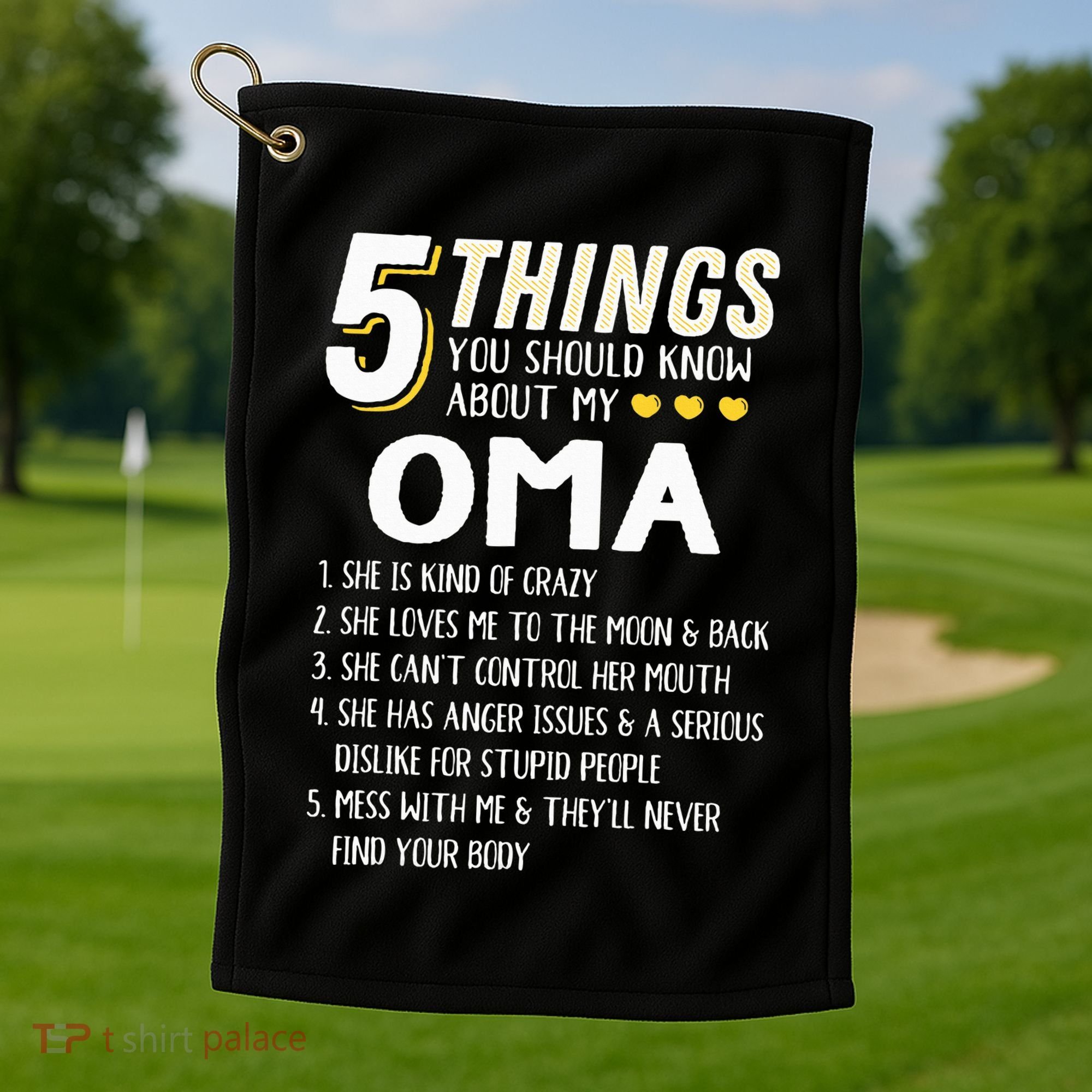 5 Things Grandma Oma Gift Idea Golf Towel