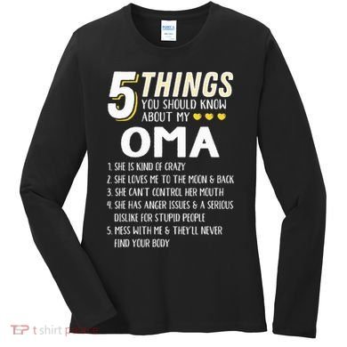 5 Things Grandma Oma Gift Idea Women's Long Sleeve Shirt