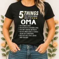 5 Things Grandma Oma Gift Idea Women's T-Shirt thumb 2