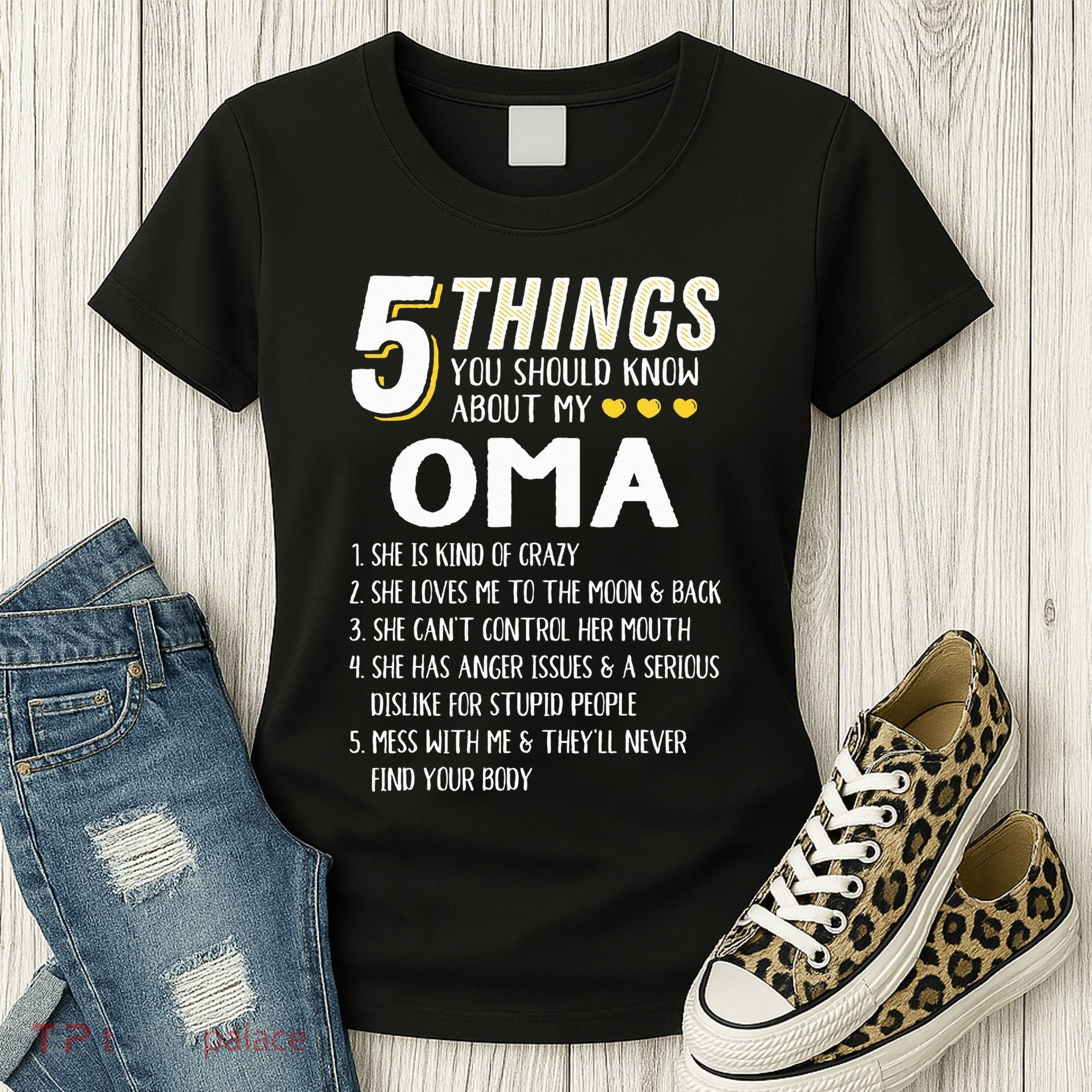 5 Things Grandma Oma Gift Idea Women's T-Shirt