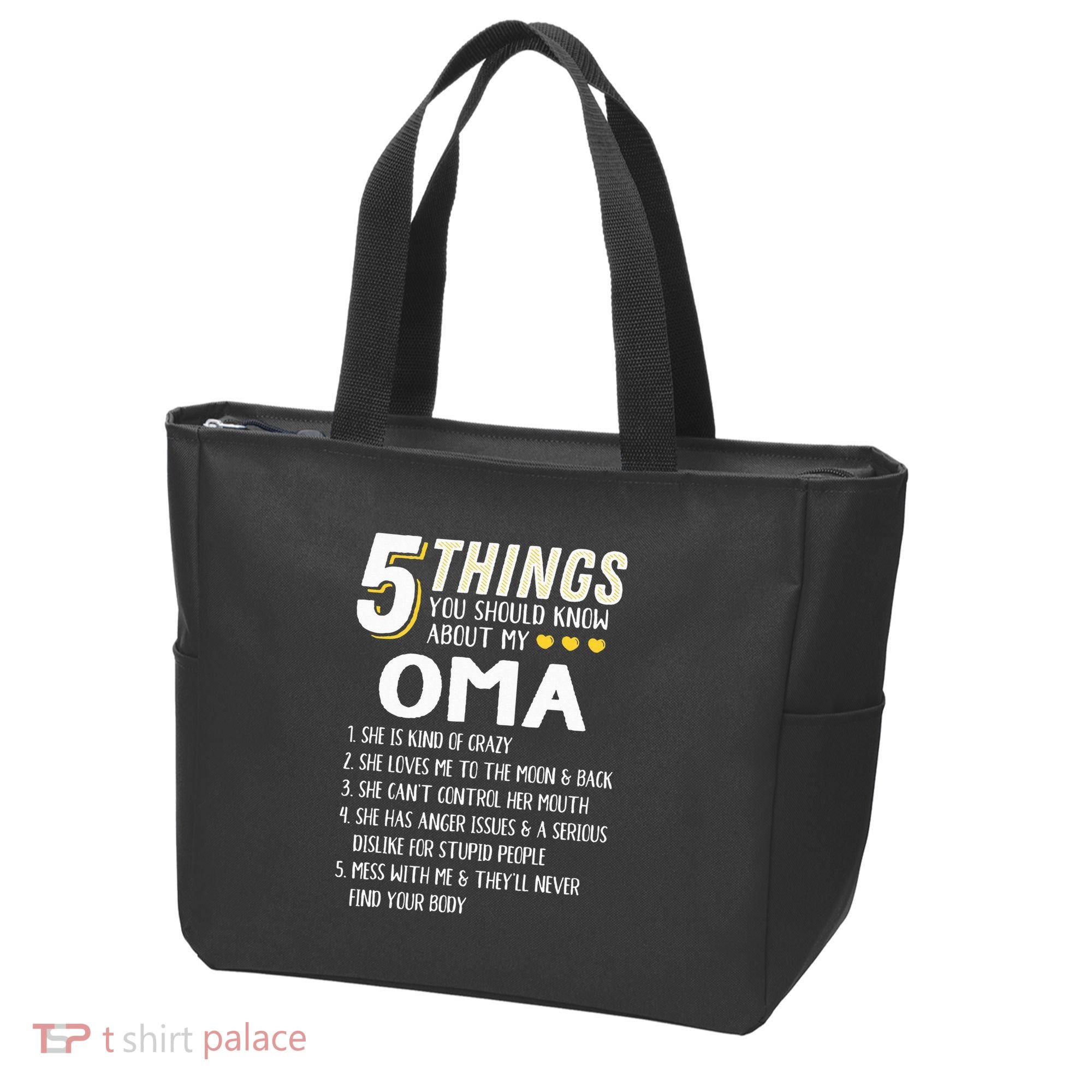 5 Things Grandma Oma Gift Idea Tote Bag