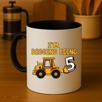 5th Birthday I'm Digging Being Five Coffee Mug thumb 4