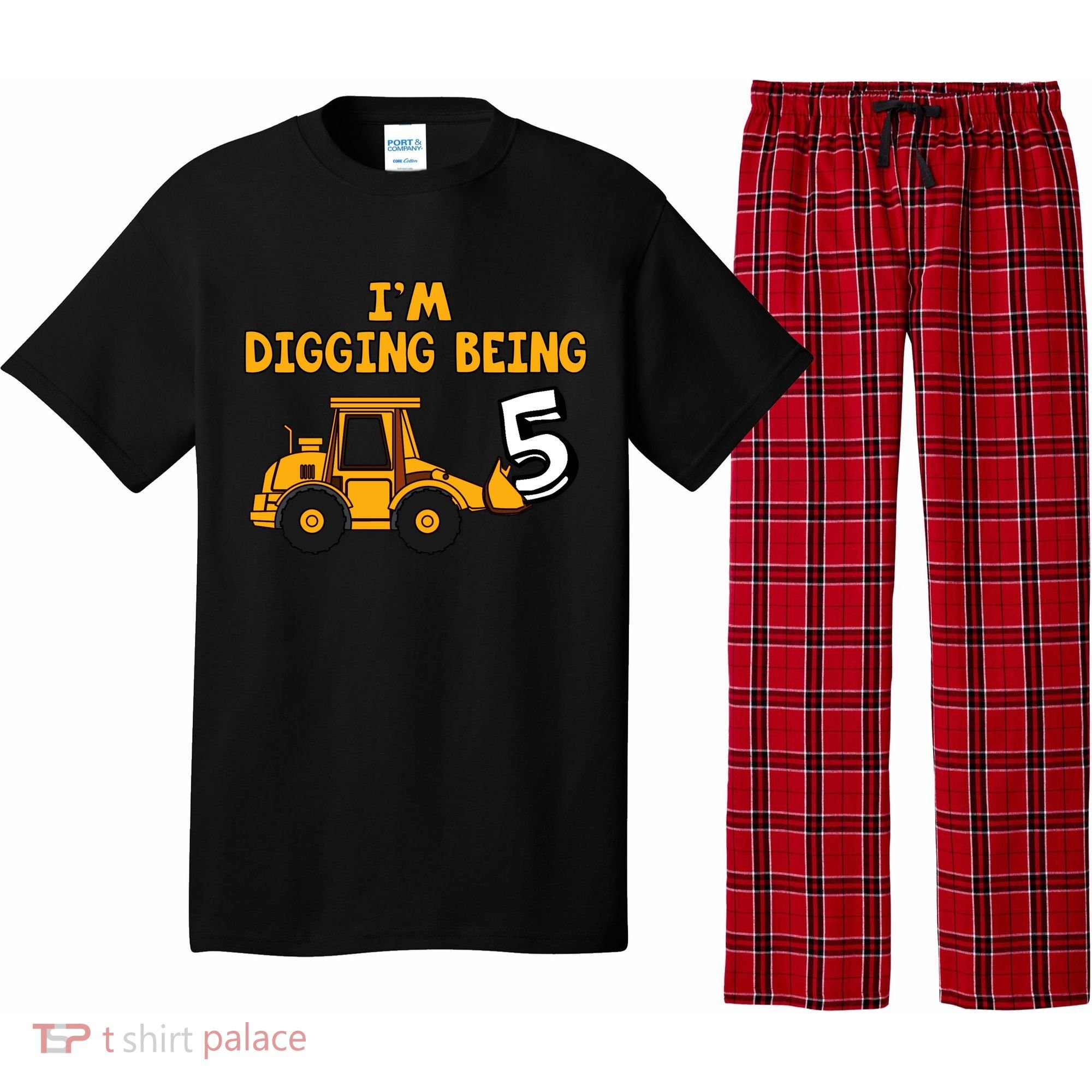 5th Birthday I'm Digging Being Five Pajama Set