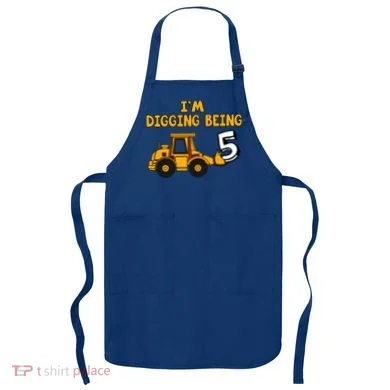 5th Birthday I'm Digging Being Five Apron