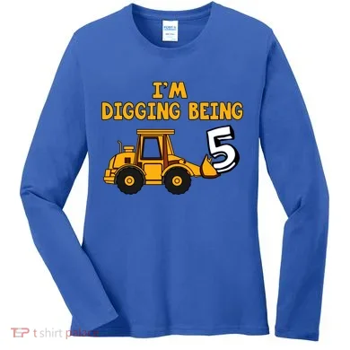 5th Birthday I'm Digging Being Five Women's Long Sleeve Shirt