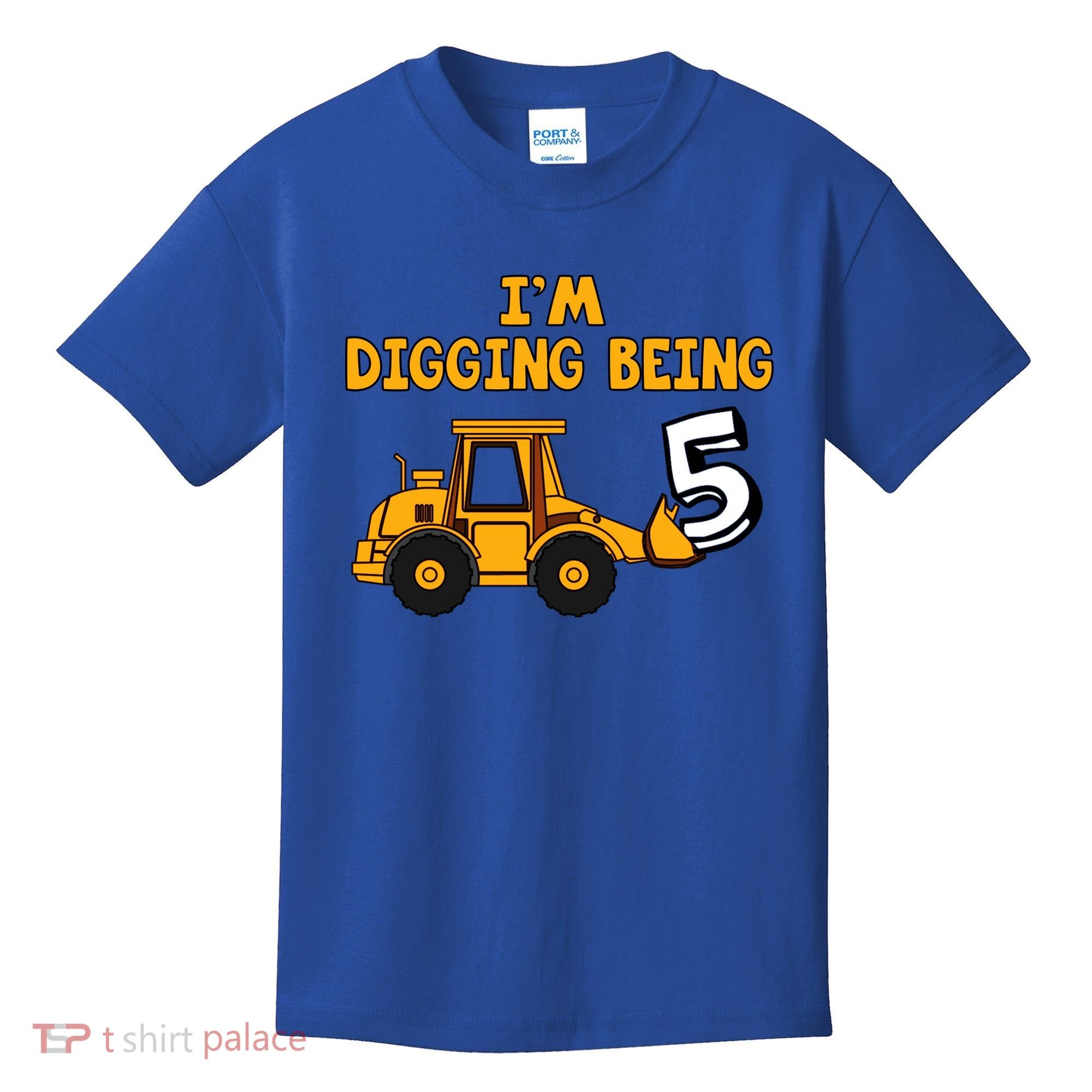 5th Birthday I'm Digging Being Five Kids T-Shirt