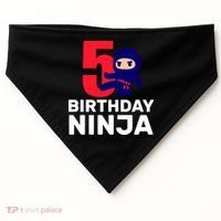 5th Birthday Ninja  USA-Made Doggie Bandana thumb 0