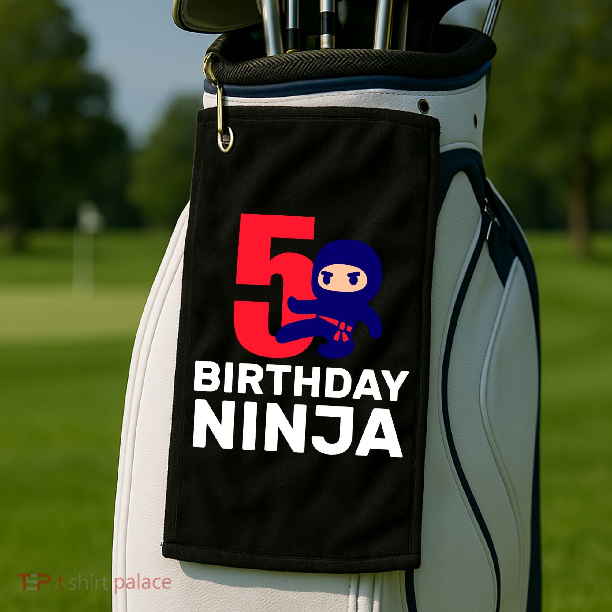 5th Birthday Ninja  Golf Towel