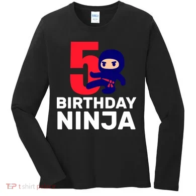 5th Birthday Ninja  Women's Long Sleeve Shirt