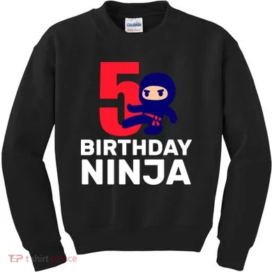 5th Birthday Ninja  Kids Sweatshirt