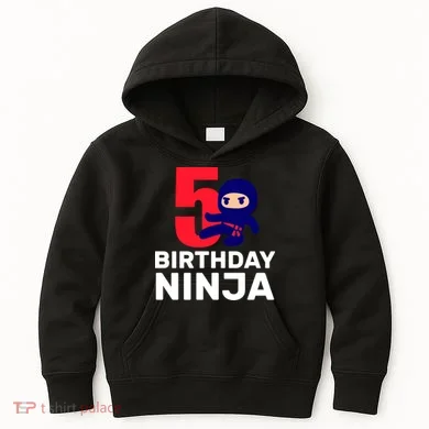 5th Birthday Ninja  Kids Hoodie