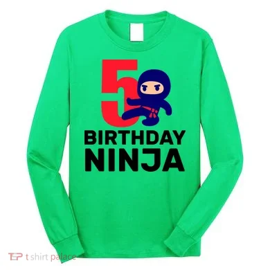 5th Birthday Ninja Long Sleeve Shirt