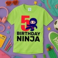 5th Birthday Ninja  Kids T-Shirt thumb 3