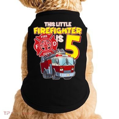 5th Birthday This Little Firefighter Is Five Doggie Tank