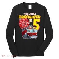 5th Birthday This Little Firefighter Is Five Long Sleeve Shirt thumb 0