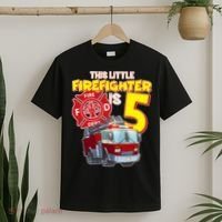 5th Birthday This Little Firefighter Is Five T-Shirt thumb 2