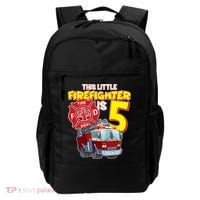 5th Birthday This Little Firefighter Is Five Backpack thumb 0