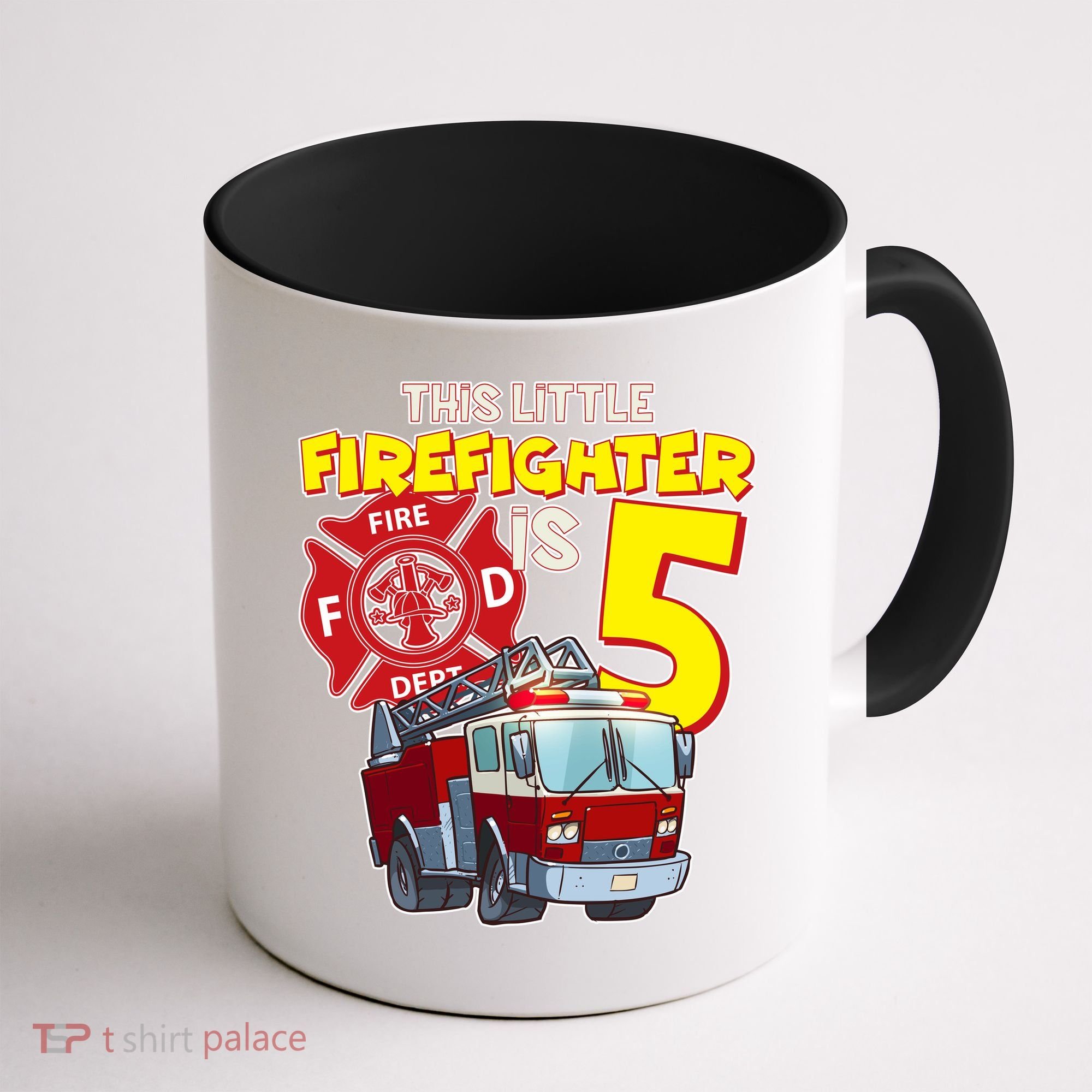 5th Birthday This Little Firefighter Is Five Coffee Mug