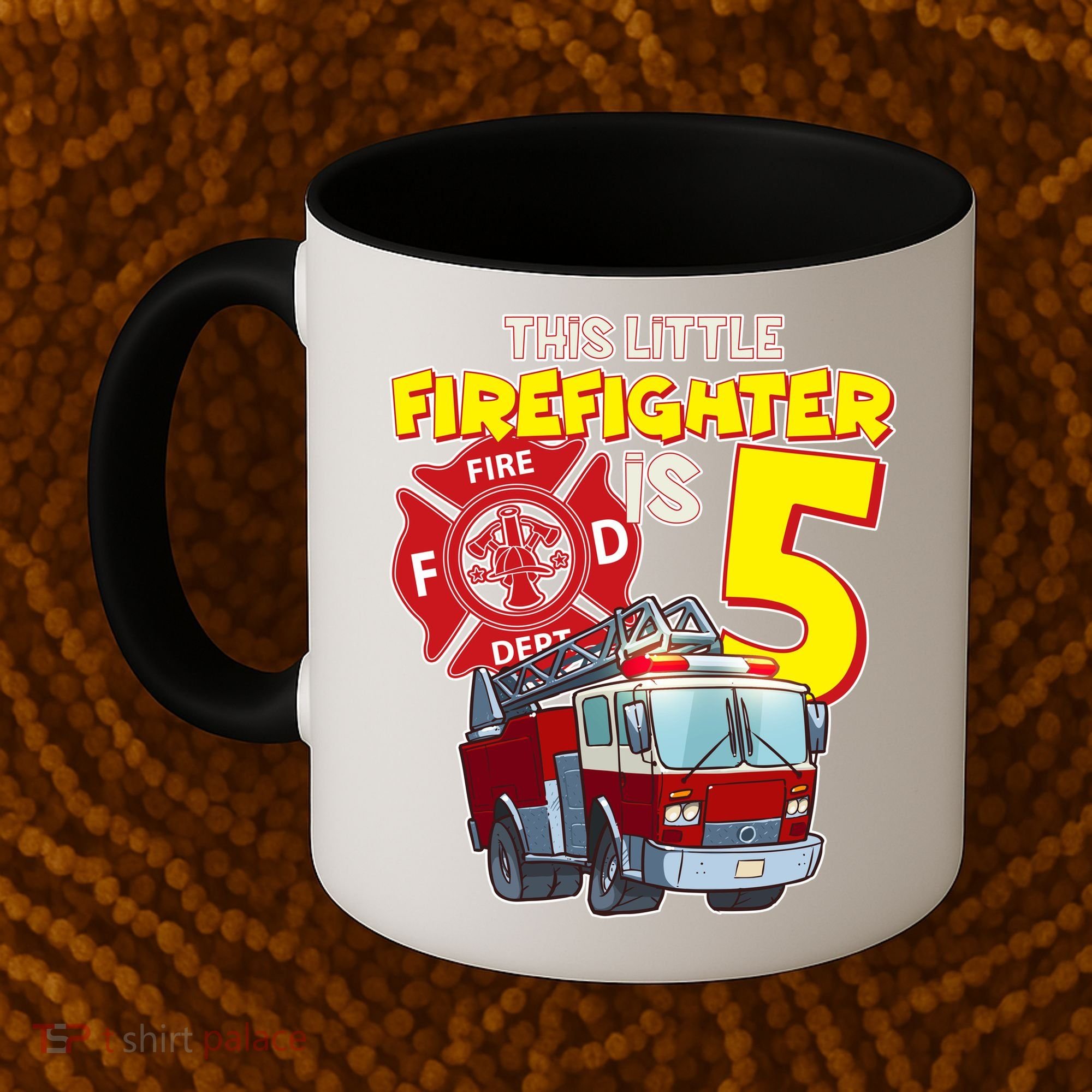 5th Birthday This Little Firefighter Is Five Coffee Mug