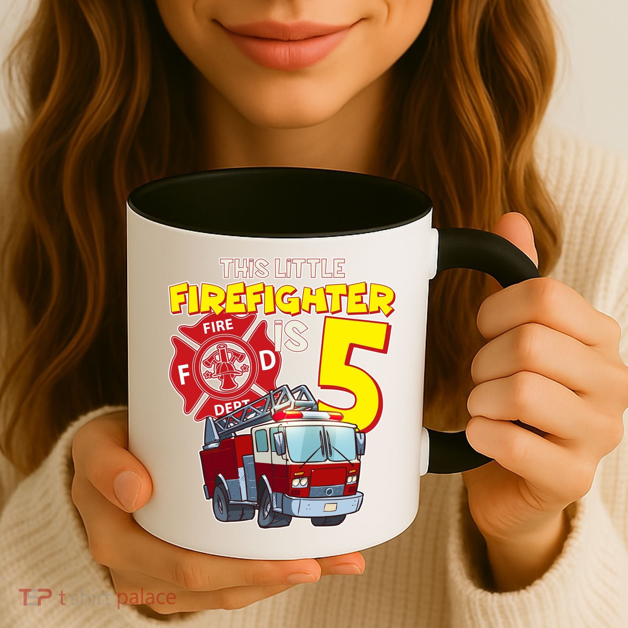5th Birthday This Little Firefighter Is Five Coffee Mug