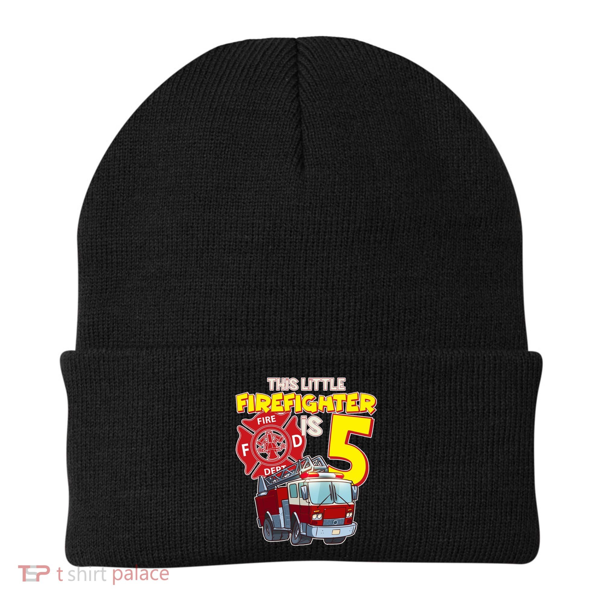 5th Birthday This Little Firefighter Is Five Beanie